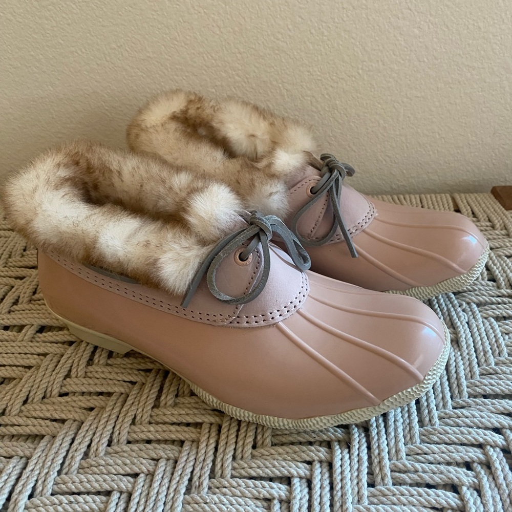 Sperry faux fur lined shoe water snow saltwater 1eye cozy blush boots waterproof - Picture 9 of 9